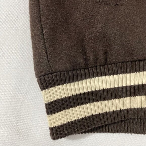 LRG MEN'S BROWN THE NATURAL WOOL BLEND EMBROIDERED VARSITY JACKET - XL - Picture 12 of 13